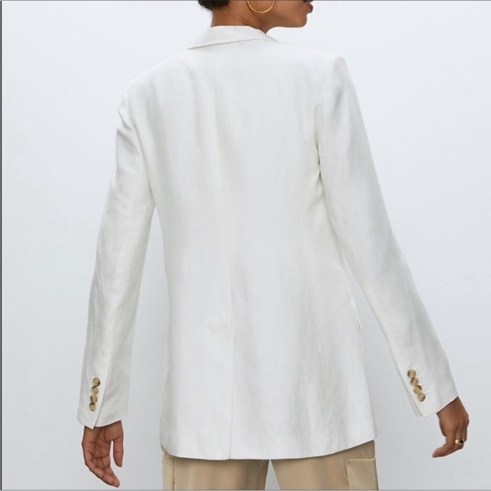 Aritzia Babaton Samuel Oversized Linen Blazer Lilac Fog Size 00 - Picture 10 of 10